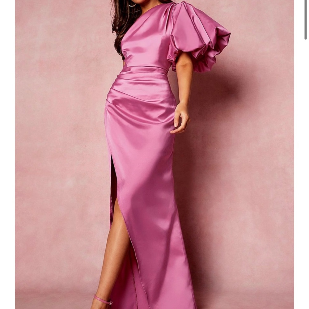 Boohoo puff maxi dress
